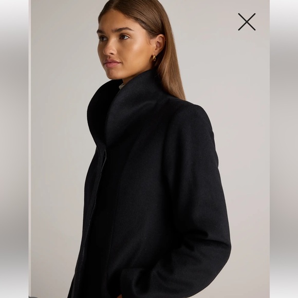 Quince Black Wool Cocoon Coat - Picture 3 of 10